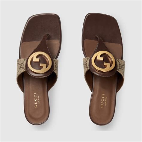 gucci brown flip flops|gucci blondie flip flop women.